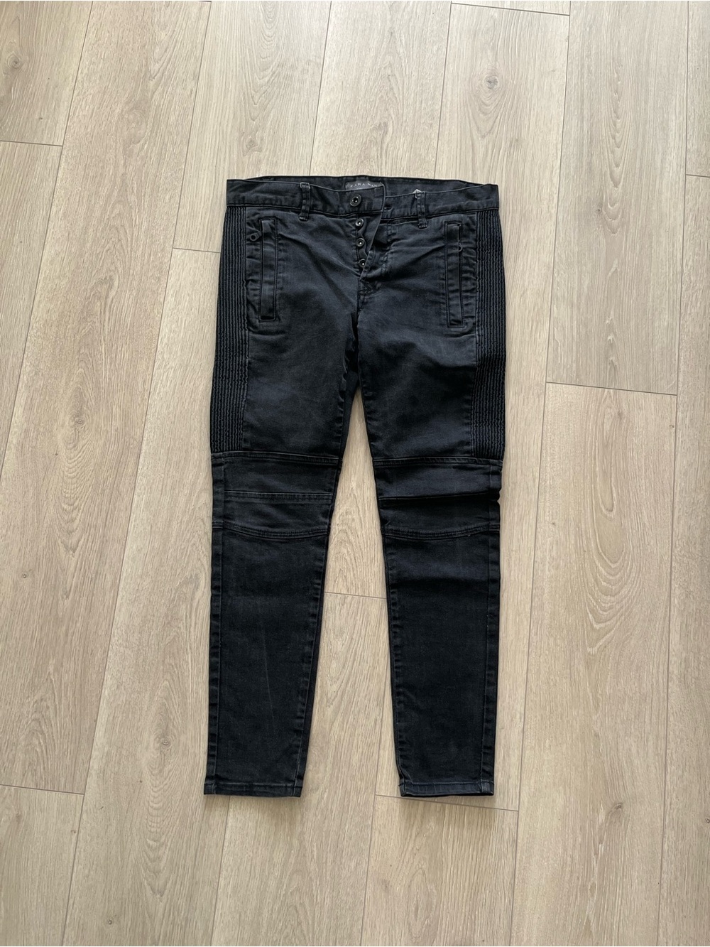 Zara Man Black Skinny Biker Jeans